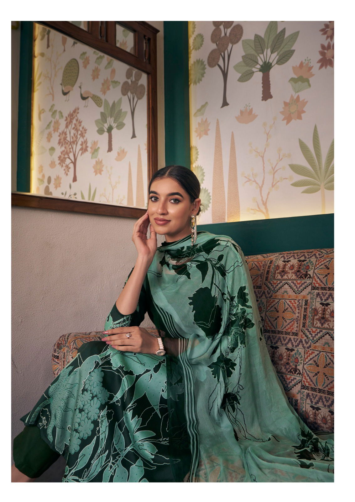 Zara Heavy Jam Satin Digital Printed Dress Material Wholesale Clothing Suppliers In India
